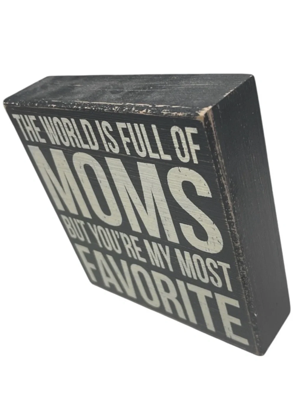 Quill To Paper Favorite Mom Wood Block Sign Farmhouse Shelf Sitter Rustic Decor